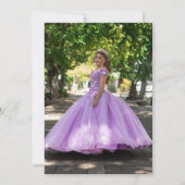 モダン ミニマル キンセアニェラ 誕生日パーティー フォト 招待状 (裏面)