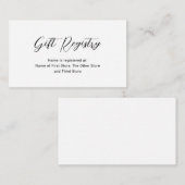 モダン ミニマル ギフト レジストリー シンプル ベビー シャワー エンクロージャーカード (正面/裏面)