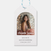 モダン ミニマル クイーンセニョーラ アーチ型 フォト ギフトタグ (正面)