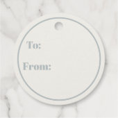 モダン ミニマル クリスマス おめでとう グレー ブルー プレゼント フェイバータグ (裏面)