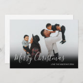 モダン ミニマル クリスマス スクリプト ファミリー フォト (正面/裏面)