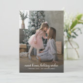 モダン ミニマル クリスマス ファミリー フォト カード (スタンド正面)