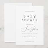 モダン ミニマル クリーン クラシック ベビーシャワー 招待状 (正面/裏面)