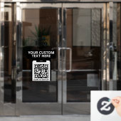 モダン ミニマル クリーン ブラック QRコード 企業 ロゴ ウィンドウサイン (オフィスドア)