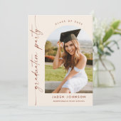 モダン ミニマル グラデーション2 フォト 卒業パーティー 招待状 (スタンド正面)