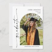 モダン ミニマル グラデーション2 フォト 卒業パーティー 招待状 (正面)