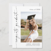 モダン ミニマル グラデーション4 フォト 卒業パーティー 招待状 (正面)