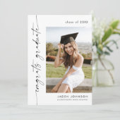 モダン ミニマル グラデーション4 フォト 卒業パーティー 招待状 (スタンド正面)