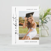 モダン ミニマル グラデーション4 フォト 卒業パーティー 招待状 (スタンド正面)