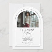 モダン ミニマル グラデーション フォト アナウンス 黒白 招待状 (裏面)