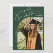 モダン ミニマル グラデーション フォト 卒業パーティー 招待状 (正面)