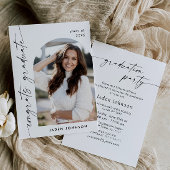 モダン ミニマル グラデーション フォト 卒業パーティー 招待状