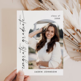 モダン ミニマル グラデーション フォト 卒業パーティー 招待状