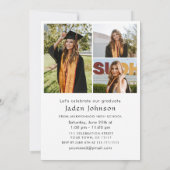 モダン ミニマル グラデーション フォト 卒業パーティー 招待状 (裏面)