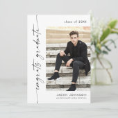 モダン ミニマル グラデーション フォト 卒業パーティー 招待状 (スタンド正面)