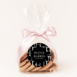 モダン ミニマル グラフィック ブラック＆ホワイト フェイバーパーティー ラウンドシール