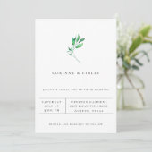 モダン ミニマル グリーンの結婚式招待状 案内状 (スタンド正面)