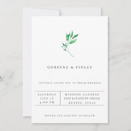 モダン ミニマル グリーン ウェディング 招待状