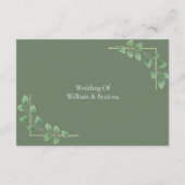 モダン ミニマル グリーン ジオメトリック ウェディング RSVP カード (裏面)