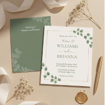 モダン ミニマル グリーン ジオメトリック フレーム ウェディング イン