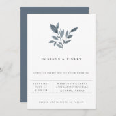 モダン ミニマル グリー너リー ウェディング 招待状 (正面/裏面)