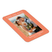 モダン ミニマル コーラル セーブ・ザ・デート マグネット (右側)