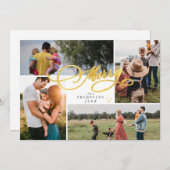 モダン ミニマル ゴールド クリスマス 4 枚の写真 コラージュ (正面/裏面)