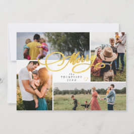 モダン ミニマル ゴールド クリスマス 4 枚の写真 コラージュ