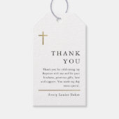 モダン ミニマル ゴールド クロス 洗礼 お礼 フェイバー ギフトタグ (正面)