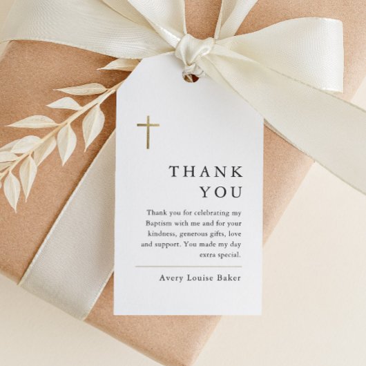 モダン ミニマル ゴールド クロス 洗礼 お礼 フェイバー ギフトタグ