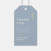 モダン ミニマル ゴールド クロス 洗礼 ギフトタグ (正面)