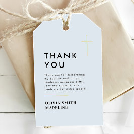 モダン ミニマル ゴールド クロス 洗礼 ギフトタグ