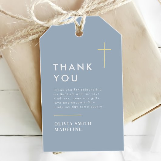 モダン ミニマル ゴールド クロス 洗礼 ギフトタグ