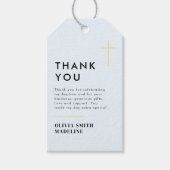 モダン ミニマル ゴールド クロス 洗礼 ギフトタグ (正面)