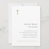 モダン ミニマル ゴールド クロス 洗礼 封入カード 招待状 (正面)