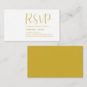 モダン ミニマル, ゴールド スクリプト, RSVP 返信 エンクロージャーカード (正面/裏面)