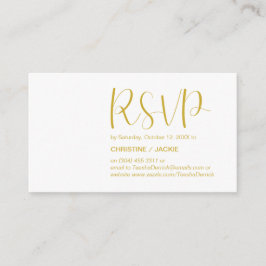 モダン ミニマル, ゴールド スクリプト, RSVP 返信 エンクロージャーカード