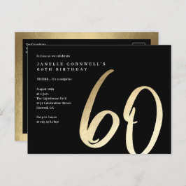 モダン ミニマル ゴールド タイプ 60歳の誕生日 ポストカード