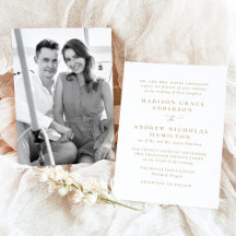 モダン ミニマル ゴールド フォト ウェディング