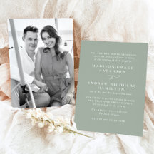 モダン ミニマル サージェ グリーン フォト ウェディング