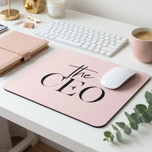 モダン ミニマル ザ CEO マウスパッド | シックなピンク