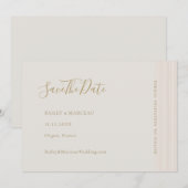 モダン ミニマル シャンパン ゴールド セーブ ザ デート 招待状 (正面/裏面)