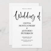 モダン ミニマル シンプル ブラックアンドホワイト ウェディング 招待状 (正面/裏面)