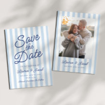 モダン ミニマル シンプル ブルー ストライプ 結婚式