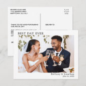 モダン ミニマル シンプル ベストデイ エバー ウェディング ポストカード (正面/裏面)