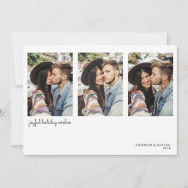 モダン ミニマル シンプル ホリデー フォト シーズンカード