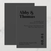 モダン ミニマル シンプル ボールド オールブラック ウェディング 招待状 (正面/裏面)