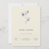 モダン ミニマル シンプル 水仙 春 ウェディング 招待状 (正面)