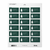 モダン ミニマル ジオメトリック グリーン クリスマス グラフィック ラベル (フルシート)