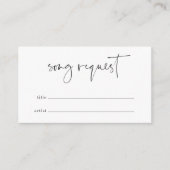 モダン ミニマル スクリプト ウェディング ソング リクエスト エンクロージャーカード (正面)